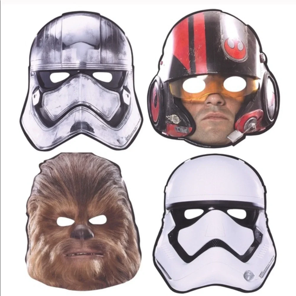 4/$15 🌻 Set of 5 Star Wars The Force Awakens Paper Masks